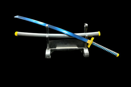 Nichirin Sword, Demon Slayer Muichiro Tokito Sword, Full Tang 5160 Spring Steel Forged Sharp Blade