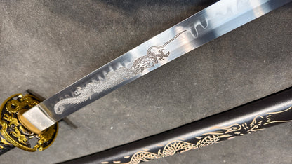 Dragon Knight（T10 earth-covered burnt blade, with dragon pattern engraved on the blade）katana