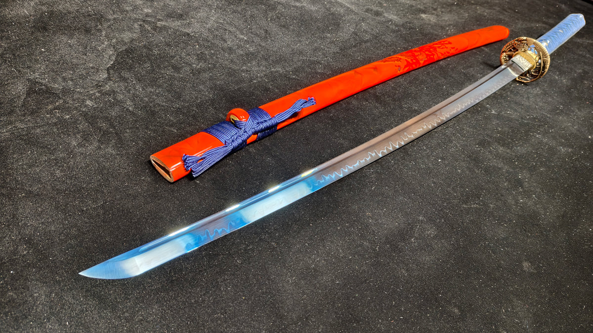 TI0 (covered with soil and burned to create the blade's ripple pattern)katana