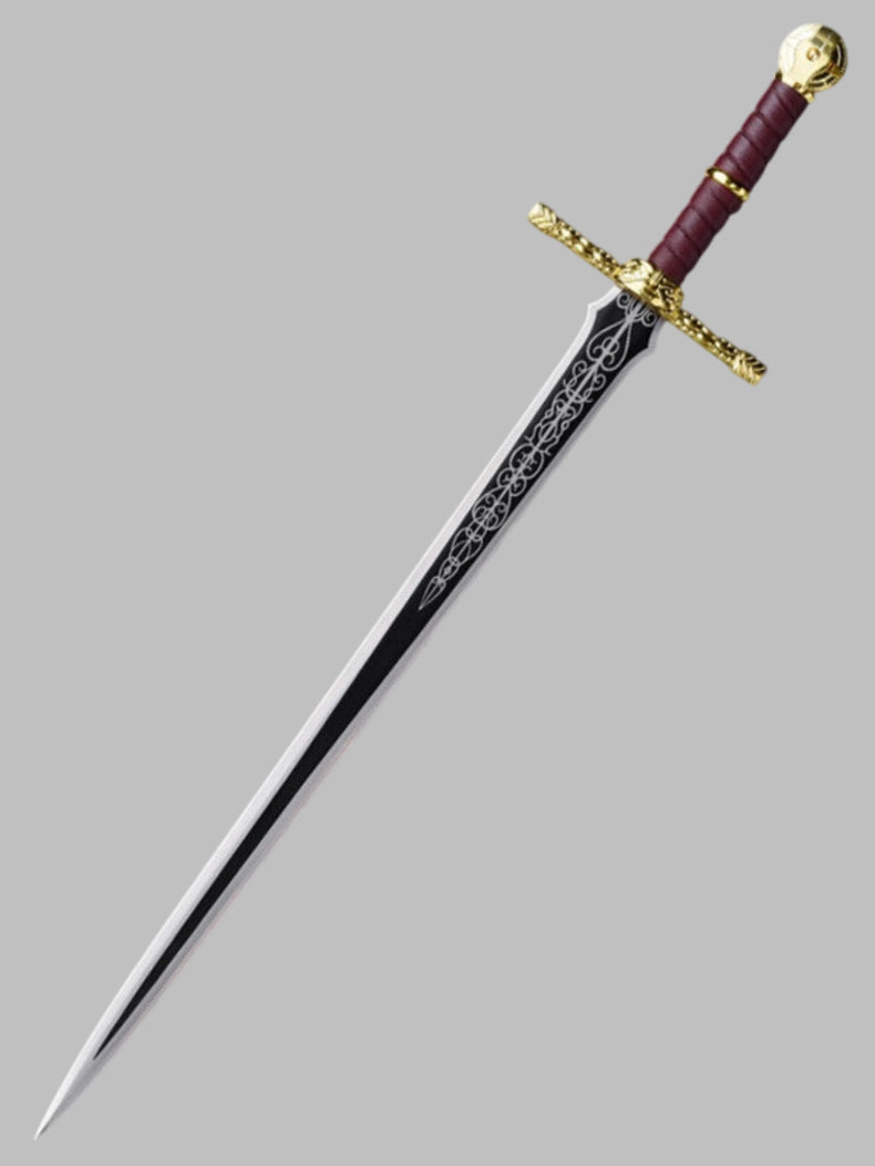 Elden Ring Royal Straight Sword Stainless Steel Replica, Unsharpened Cosplay Weapon for Display Decoration & Collection