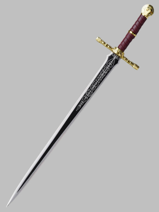 Elden Ring Royal Straight Sword Stainless Steel Replica, Unsharpened Cosplay Weapon for Display Decoration & Collection