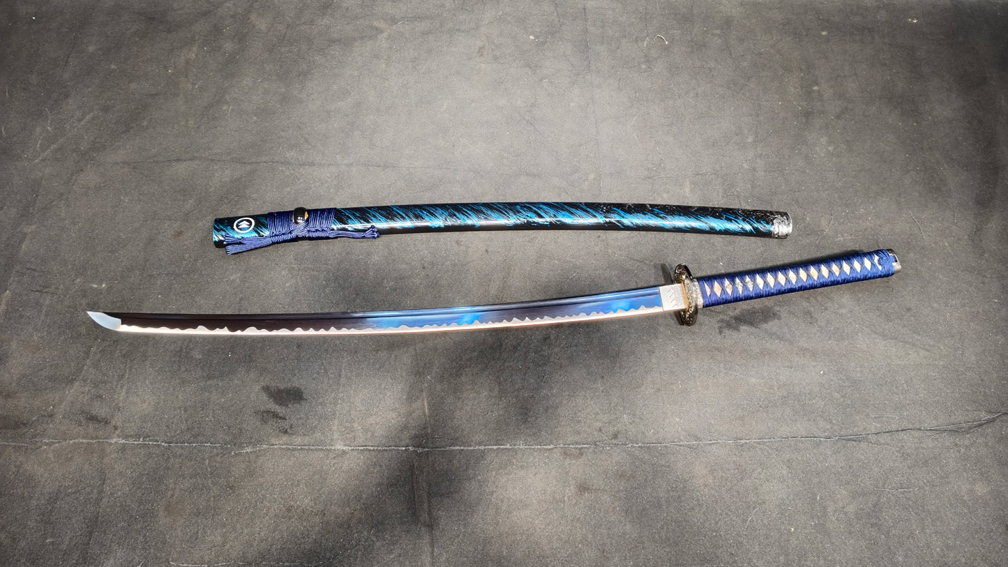 blue soul（Medium carbon steel forging process, quenching blue）katana