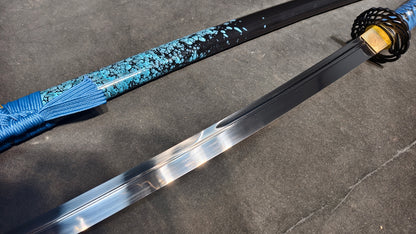 Blue Demonic Fire(spring steel forged) very sharp,katana