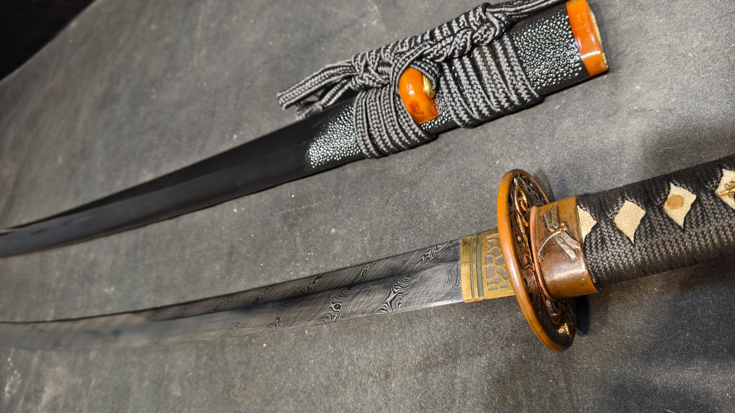 Dark Knight（Patterned Steel Torsion Forging）extremely sharp,katana