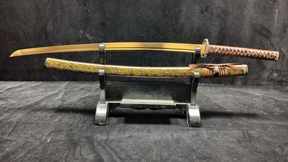 golden warrior（Spring steel forging process quenching gold）katana