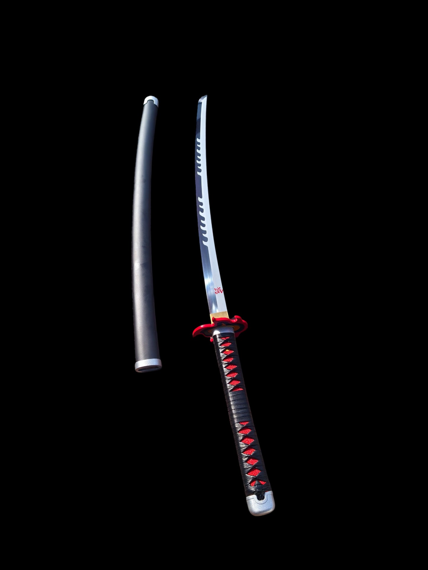 Nichirin Sword, Demon Slayer Tanjiro Kamado Hinokami Kagura Sword, Full Tang 5160 Spring Steel Forged Sharp Blade