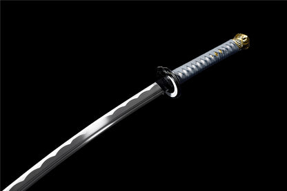 Elden Ring Moonveil Katana, Tarnished Player Legend Magic Samurai Sword, Full Tang Forged 5160 Spring Steel Sharp Blade, 106cm Full Size Solid Wood Handle Alloy Fittings Solid Wood Leather Wrapped Scabbard for Cutting Training Cosplay Collection