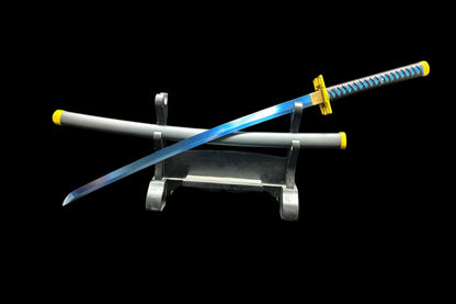 Nichirin Sword, Demon Slayer Muichiro Tokito Sword, Full Tang 5160 Spring Steel Forged Sharp Blade