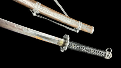 Sekiro Shadows Die Twice Undying Blade, Bite the Moon & Open Gate Katana, Full Tang Forged 5160 Spring Steel, Sharp Blade, Vintage Finished Version