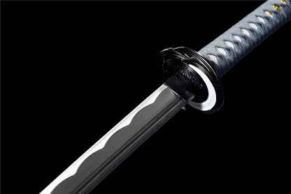 Elden Ring Moonveil Katana, Tarnished Player Legend Magic Samurai Sword, Full Tang Forged 5160 Spring Steel Sharp Blade, 106cm Full Size Solid Wood Handle Alloy Fittings Solid Wood Leather Wrapped Scabbard for Cutting Training Cosplay Collection