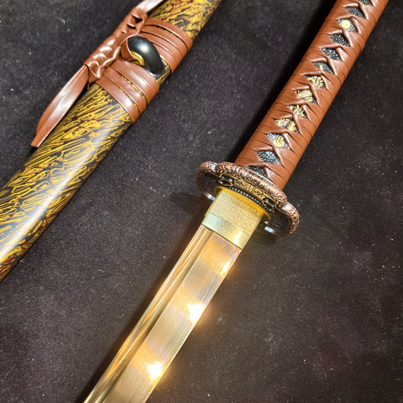 golden warrior（Spring steel forging process quenching gold）katana