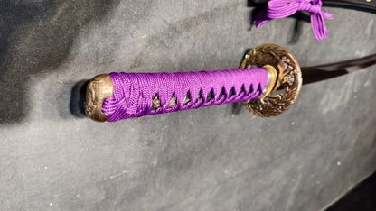 Purple flame t10 forged short knife is very sharp,katana ,short knife