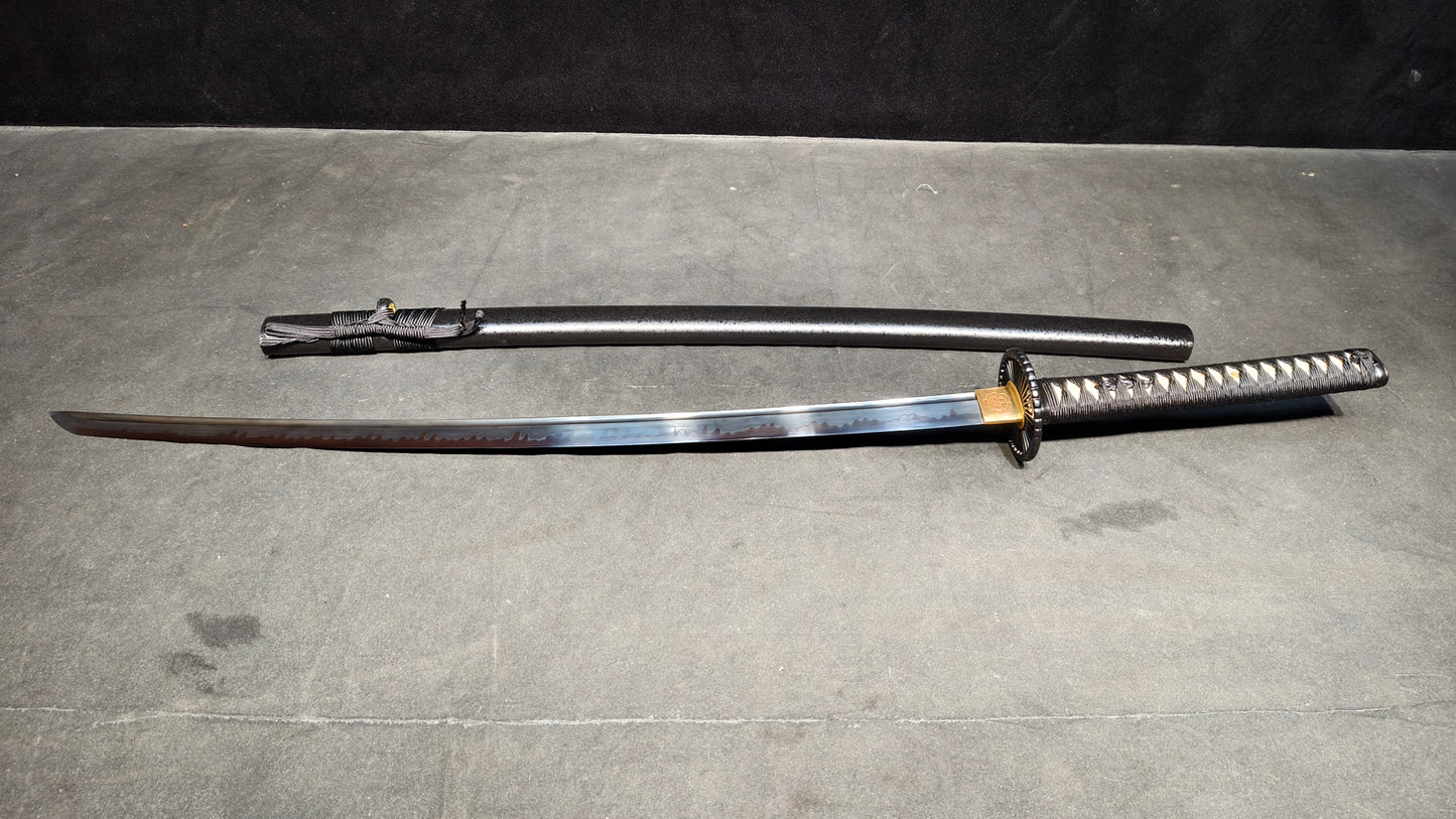 （T10 covered soil burnt blade quenched black）katana