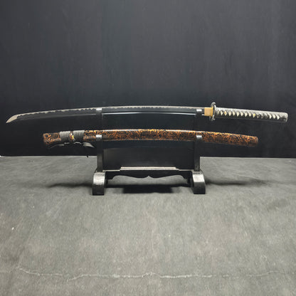 dark night（Spring steel forged and quenched black）katana