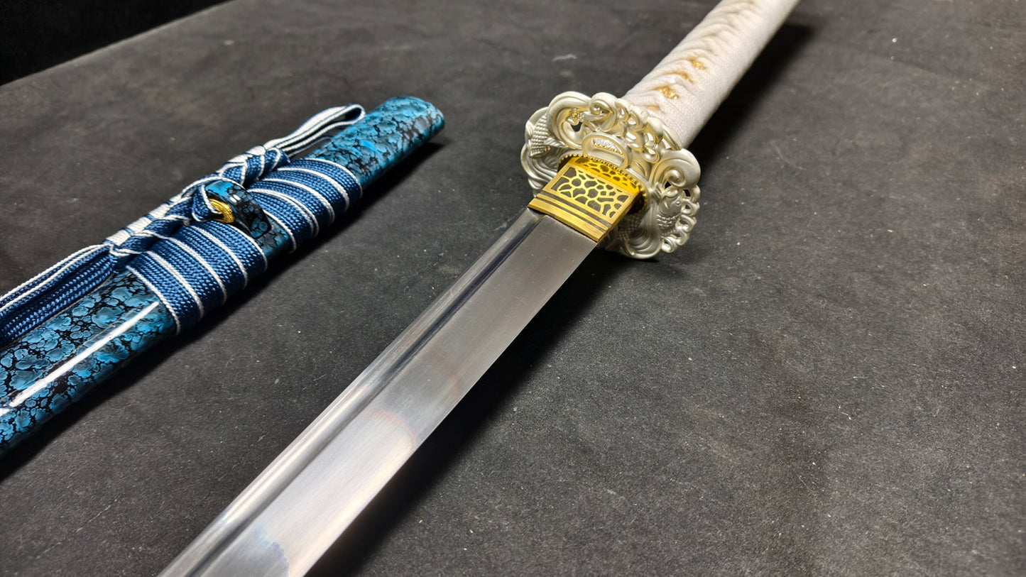 Pisces Blue Knife(spring steel forged) very sharp,katana