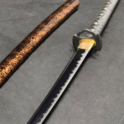 dark night（Spring steel forged and quenched black）katana