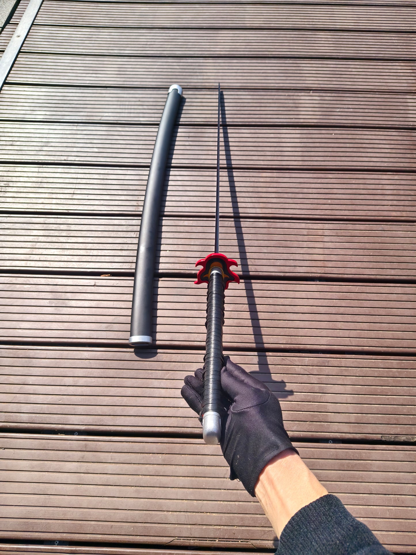 Nichirin Sword, Demon Slayer Tanjiro Kamado Hinokami Kagura Sword, Full Tang 5160 Spring Steel Forged Sharp Blade