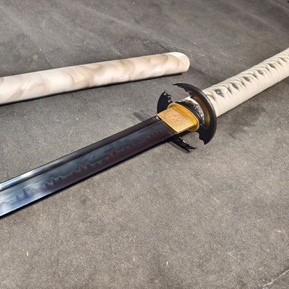 black blade（T10 covered earth burnt blade quenched black）katana