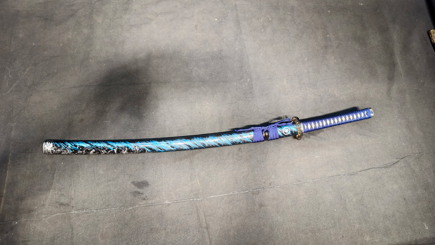 blue soul（Medium carbon steel forging process, quenching blue）katana