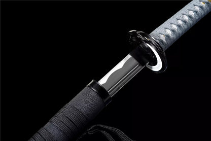 Elden Ring Moonveil Katana, Tarnished Player Legend Magic Samurai Sword, Full Tang Forged 5160 Spring Steel Sharp Blade, 106cm Full Size Solid Wood Handle Alloy Fittings Solid Wood Leather Wrapped Scabbard for Cutting Training Cosplay Collection