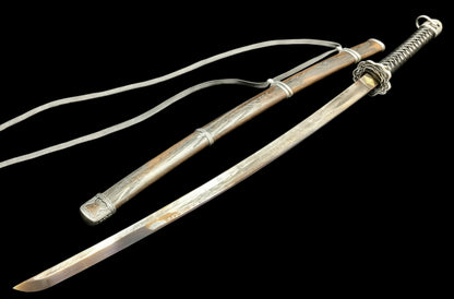 Sekiro Shadows Die Twice Undying Blade, Bite the Moon & Open Gate Katana, Full Tang Forged 5160 Spring Steel, Sharp Blade, Vintage Finished Version