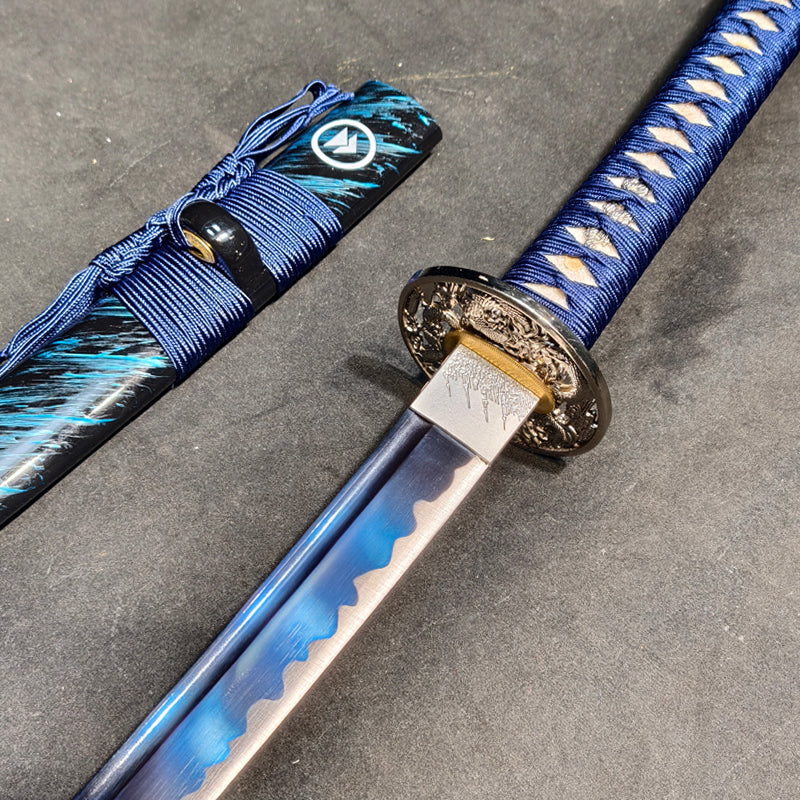 blue soul（Medium carbon steel forging process, quenching blue）katana