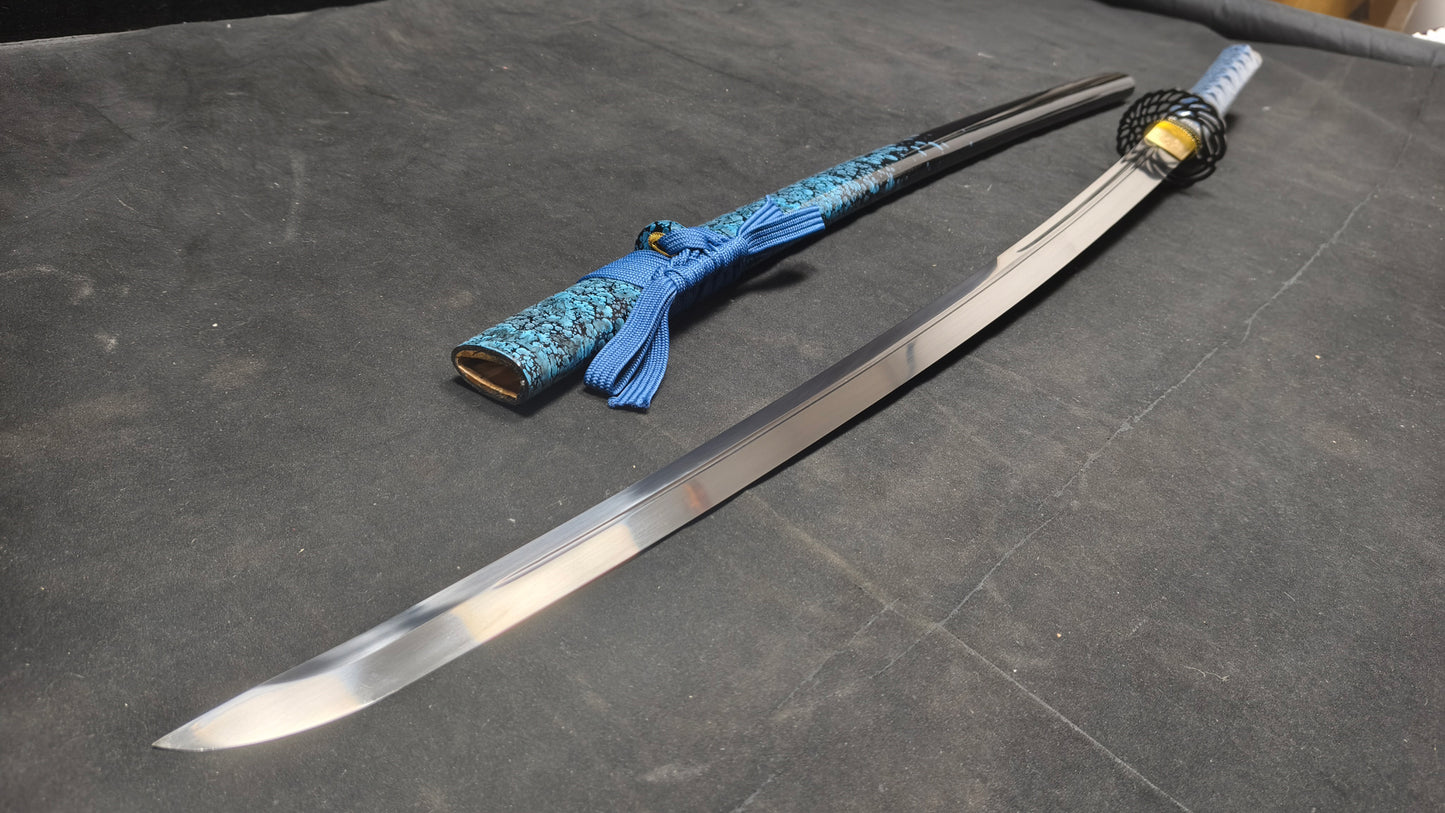 Blue Demonic Fire(spring steel forged) very sharp,katana