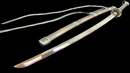 Sekiro Shadows Die Twice Undying Blade, Bite the Moon & Open Gate Katana, Full Tang Forged 5160 Spring Steel, Sharp Blade, Vintage Finished Version