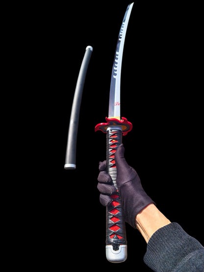 Nichirin Sword, Demon Slayer Tanjiro Kamado Hinokami Kagura Sword, Full Tang 5160 Spring Steel Forged Sharp Blade
