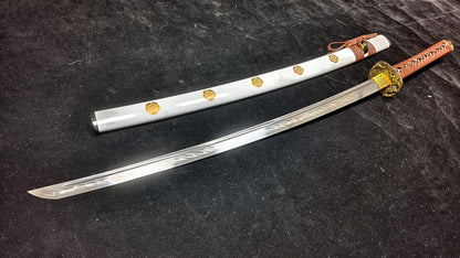 (T10 forging process, burnt edge, serrated pattern) katana