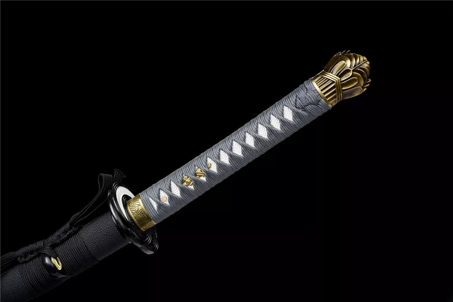 Elden Ring Moonveil Katana, Tarnished Player Legend Magic Samurai Sword, Full Tang Forged 5160 Spring Steel Sharp Blade, 106cm Full Size Solid Wood Handle Alloy Fittings Solid Wood Leather Wrapped Scabbard for Cutting Training Cosplay Collection