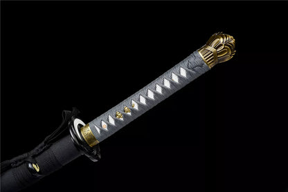 Elden Ring Moonveil Katana, Tarnished Player Legend Magic Samurai Sword, Full Tang Forged 5160 Spring Steel Sharp Blade, 106cm Full Size Solid Wood Handle Alloy Fittings Solid Wood Leather Wrapped Scabbard for Cutting Training Cosplay Collection