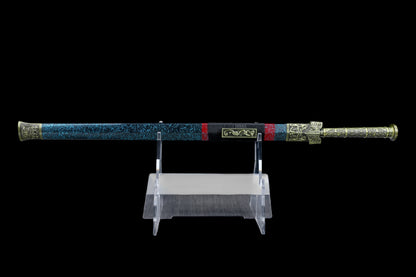 Golden Crow Han Sword, Full Tang Construction, High Manganese Steel Blade, Double Groove Blade, Sharp Edge, Antique Bronze Golden Crow Alloy Fittings, Painted Solid Wood Scabbard, Collectible Decorative Chinese Sword