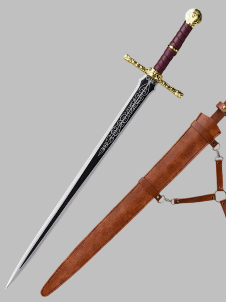 Elden Ring Royal Straight Sword Stainless Steel Replica, Unsharpened Cosplay Weapon for Display Decoration & Collection