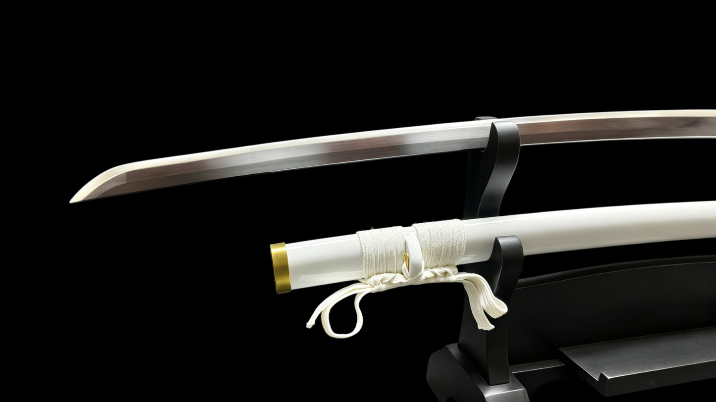 One Piece Zoro Wado Ichimonji Katana Sword, Full Tang Forged 5160 Spring Steel, Sharp Blade