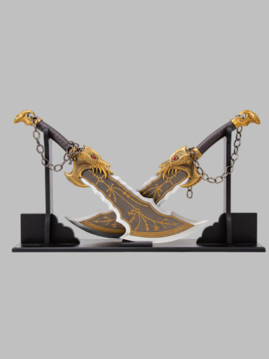 God of War 5: Blades of Chaos — Kratos' Dual-Bladed Chain Swords (Stainless Steel) — Blunt/Unsharpened