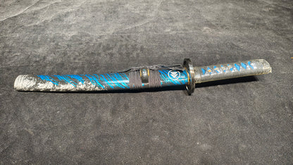 （Pattern steel quenched blue）katana,short knife