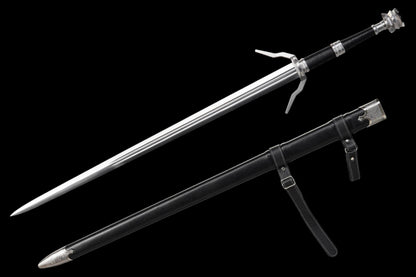 Full Tang Forged 60Si2Mn The Witcher 3 Triss Silver Sword, Sharp Blade Replica for Collection & Practice