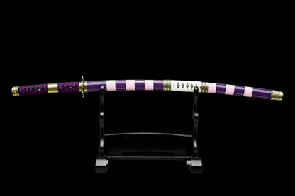 Nidai Kitetsu Katana, One Piece Roronoa Zoro Sword, Full Tang 1095 High Carbon Steel Forged Sharp Blade