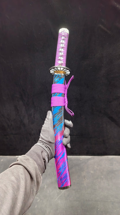 Phantom Assassin，Medium carbon steel (fire-quenched purple blade),katana ,short knife