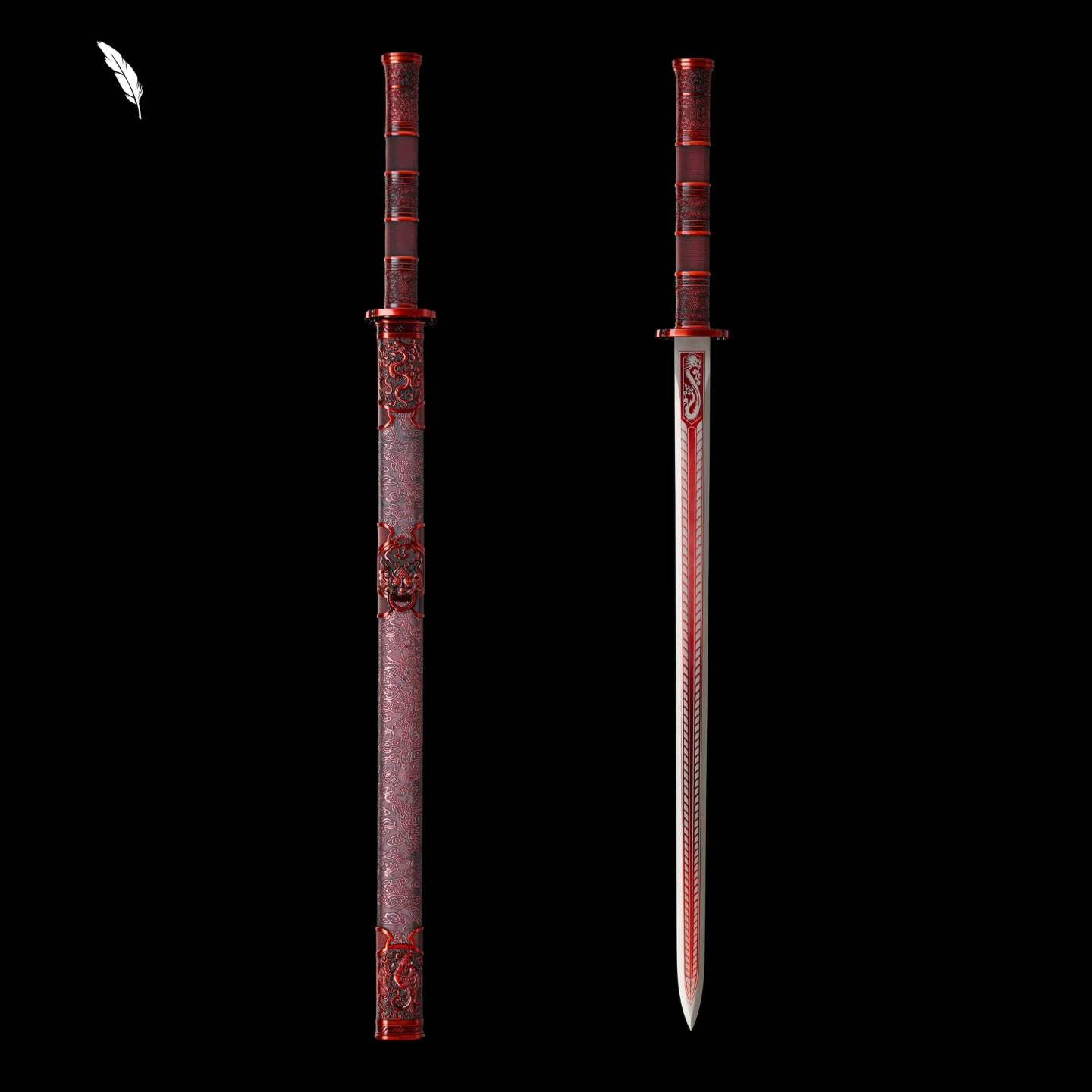 Luochen Sword (Forged from High-Manganese Steel)落尘剑