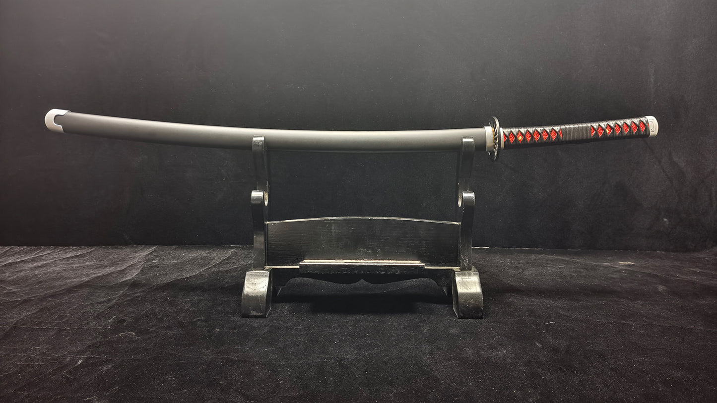 Spring steel forging process(quenched black)katana