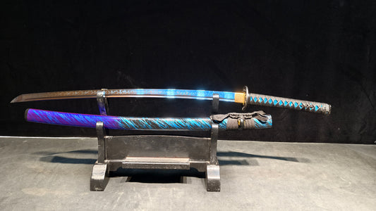 Blade of Fire（T10forging）Covered with soil and burned to create blade flame patternskatana ,katana