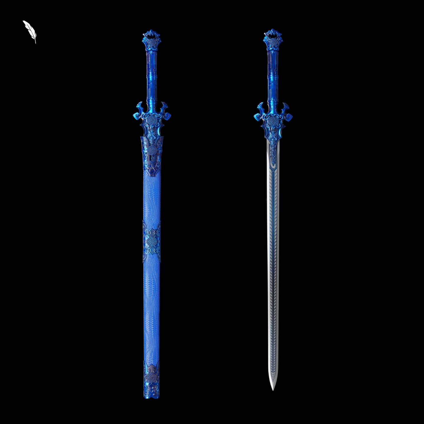 Demon Sword ~ Azure (Forged from High Manganese Steel)幽蓝