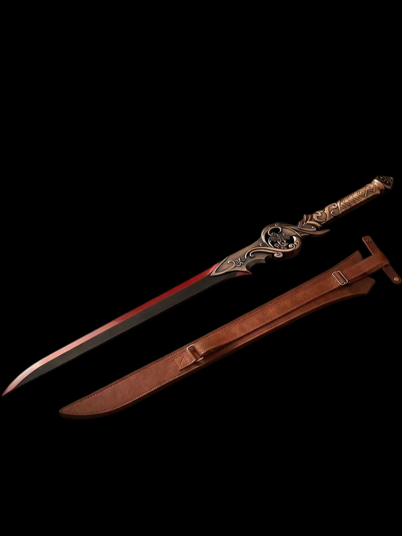Red-bladed Demon Blade (high manganese steel), blunt blade, unsharpened.