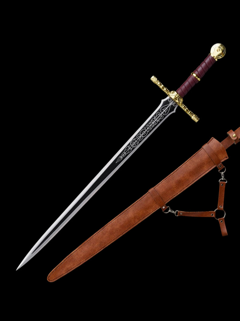 Elden Ring Royal Straight Sword Stainless Steel Replica, Unsharpened Cosplay Weapon for Display Decoration & Collection
