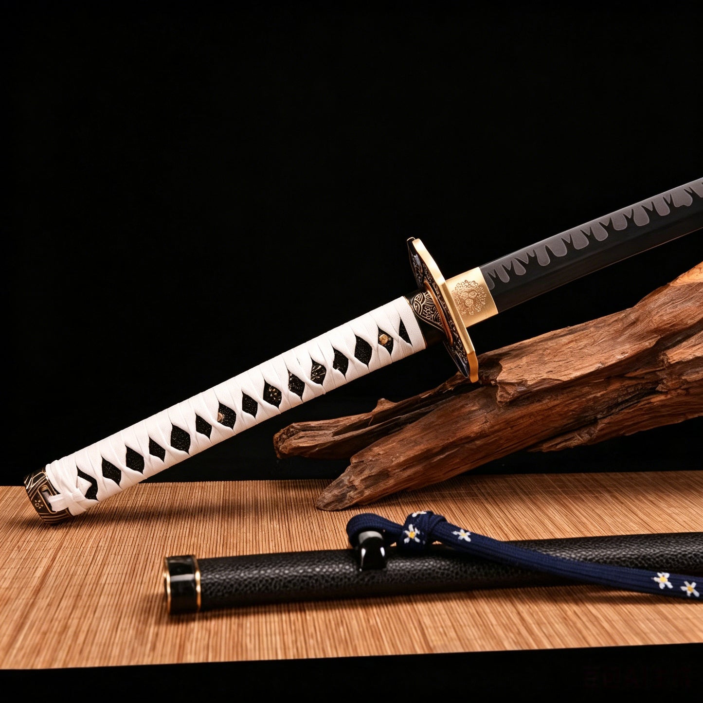 Yamato Katana, Devil May Cry 5 Vergil Sword, Full Tang Forged T10 High Carbon Steel, Mirror Polished Sharp Blade, Copper Fittings, Real Habaki