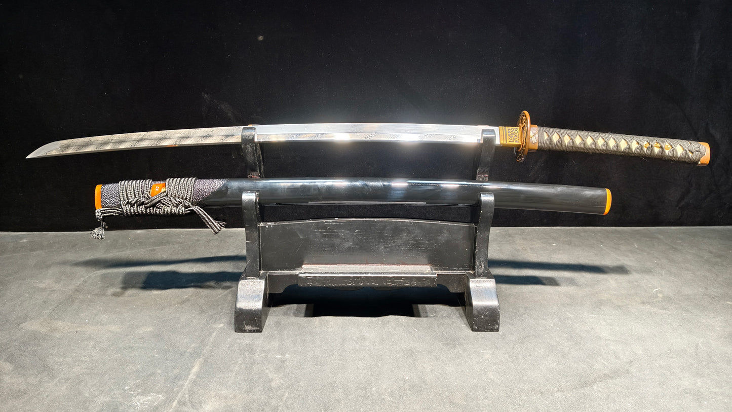 Dark Knight（Patterned Steel Torsion Forging）extremely sharp,katana