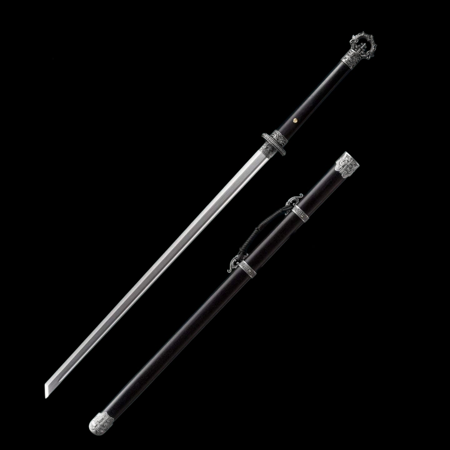 Cold‑Shadow Tang Sword, Full Tang High‑Manganese Steel Forged Sharp Blade, Premium Dragon‑Phoenix Hardwood Handle And Scabbard, Collectible Display Sword