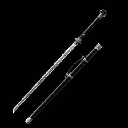 Cold‑Shadow Tang Sword, Full Tang High‑Manganese Steel Forged Sharp Blade, Premium Dragon‑Phoenix Hardwood Handle And Scabbard, Collectible Display Sword